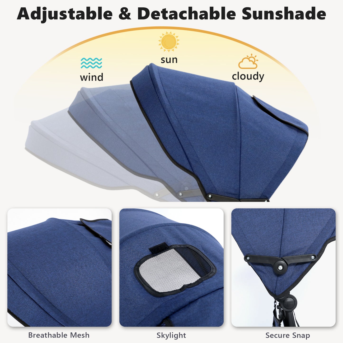 AILEEKISS 8-in-1 Kids' Tricycle Stroller, Folding Toddler Bicycle Unisex Ride Trike 1-6 Years, Blue