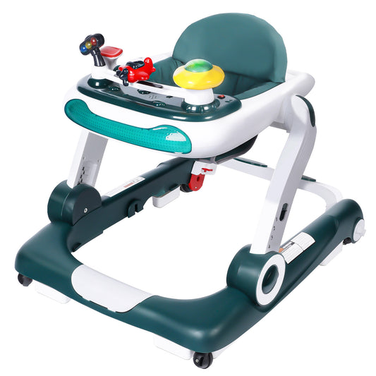 Baby Walker Activity Center, 5 in 1 Toddler Push Walker Bouncer Combo for Boys Girls, Green